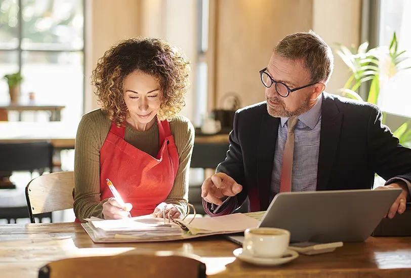 Business owner meeting with a banker